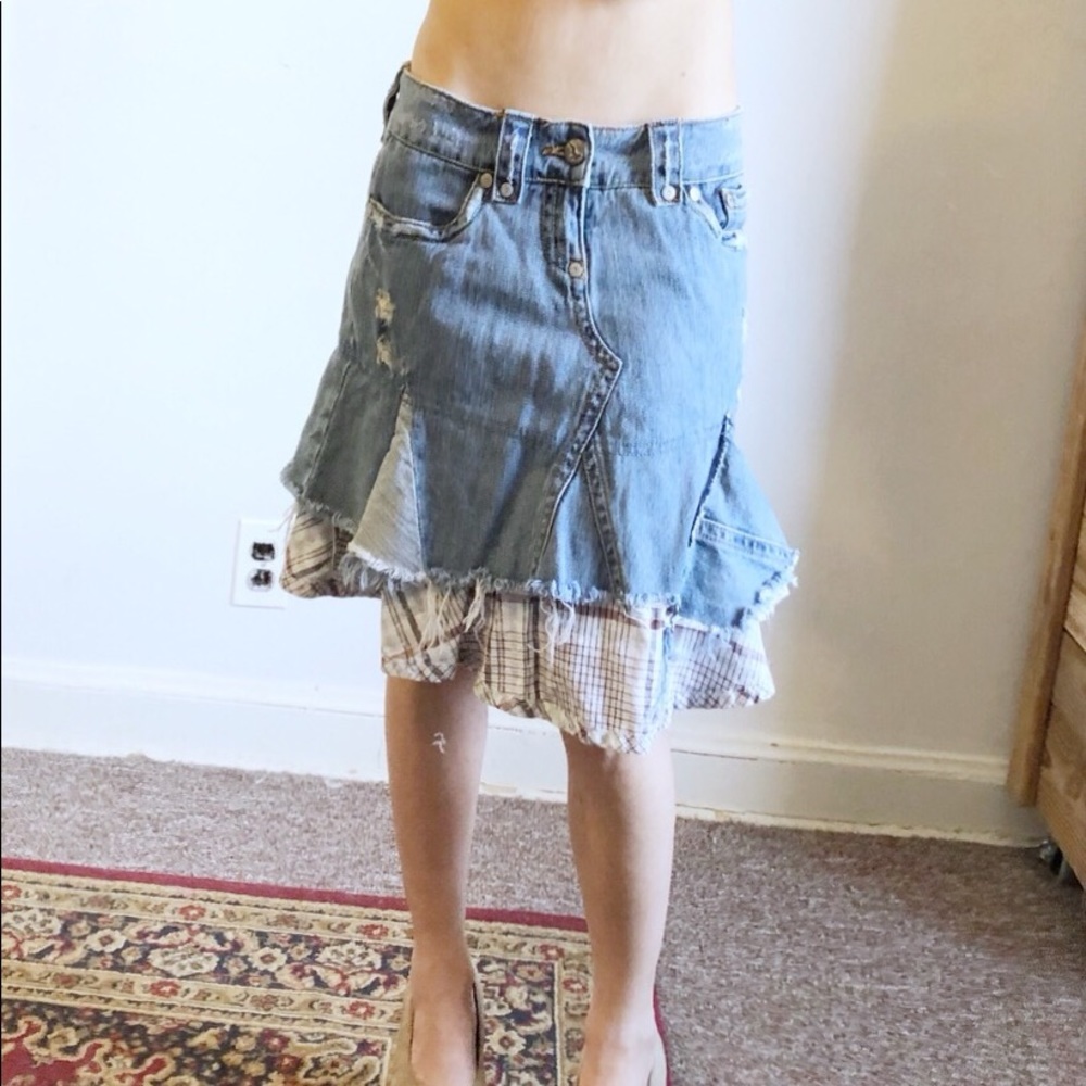 Free People denim skirt